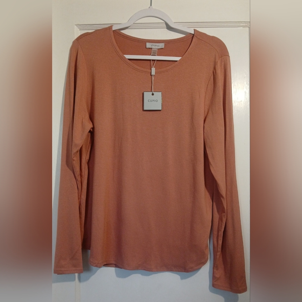 Cupio Women's Long Sleeve Top - Soft Coral NWT
